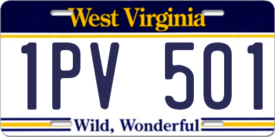 WV license plate 1PV501