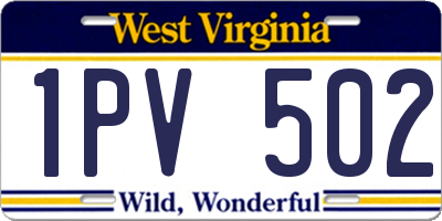 WV license plate 1PV502