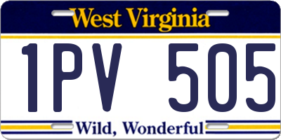 WV license plate 1PV505