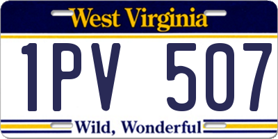 WV license plate 1PV507