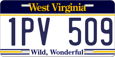 WV license plate 1PV509