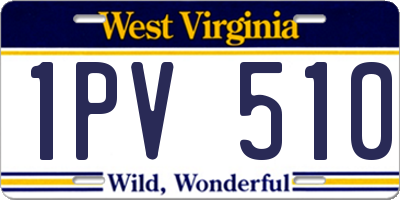 WV license plate 1PV510