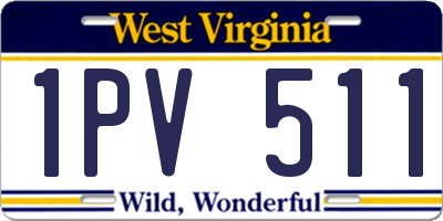 WV license plate 1PV511