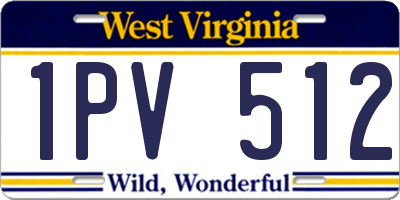 WV license plate 1PV512