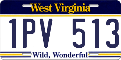 WV license plate 1PV513