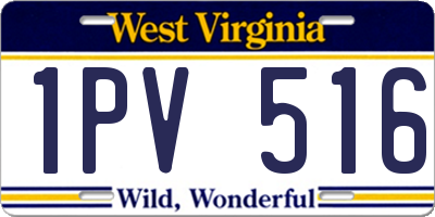 WV license plate 1PV516