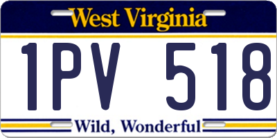 WV license plate 1PV518