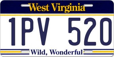 WV license plate 1PV520
