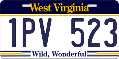 WV license plate 1PV523