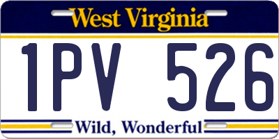 WV license plate 1PV526