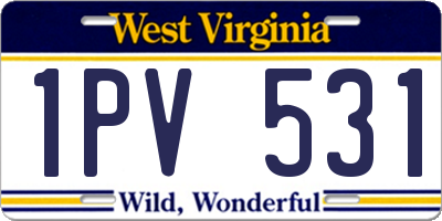 WV license plate 1PV531