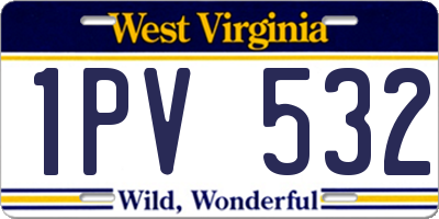 WV license plate 1PV532
