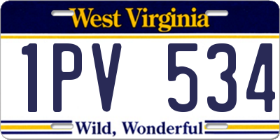 WV license plate 1PV534