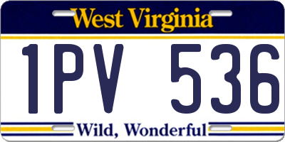 WV license plate 1PV536