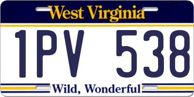 WV license plate 1PV538