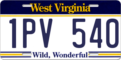 WV license plate 1PV540