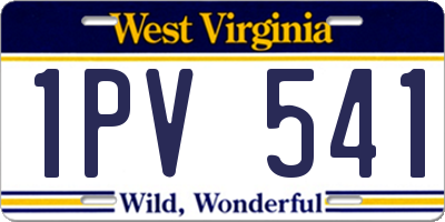 WV license plate 1PV541