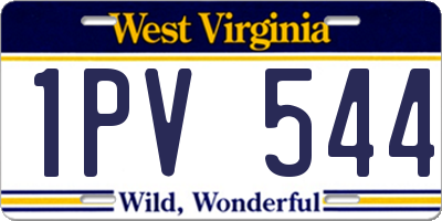 WV license plate 1PV544