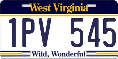 WV license plate 1PV545