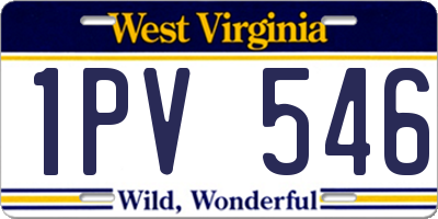 WV license plate 1PV546