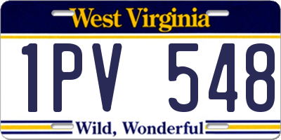 WV license plate 1PV548