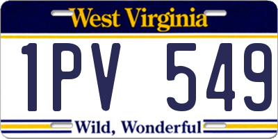 WV license plate 1PV549