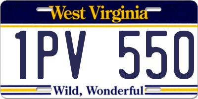 WV license plate 1PV550
