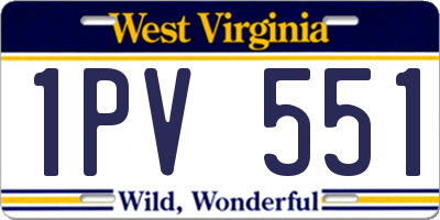 WV license plate 1PV551