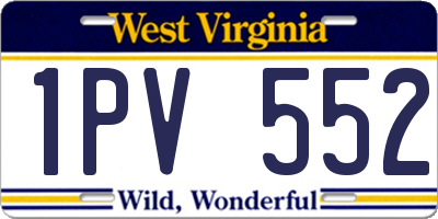 WV license plate 1PV552