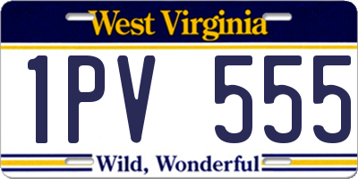 WV license plate 1PV555
