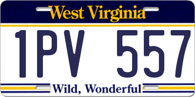 WV license plate 1PV557