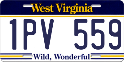 WV license plate 1PV559