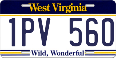 WV license plate 1PV560