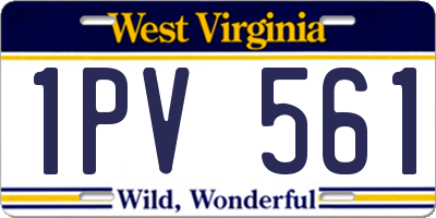 WV license plate 1PV561