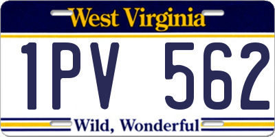 WV license plate 1PV562
