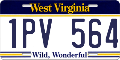 WV license plate 1PV564