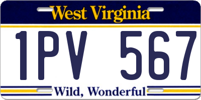 WV license plate 1PV567