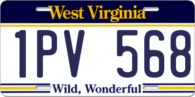 WV license plate 1PV568