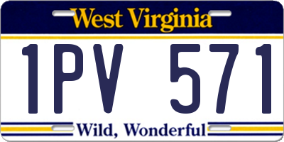 WV license plate 1PV571