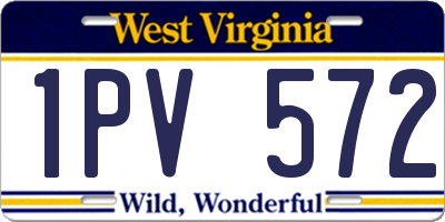 WV license plate 1PV572