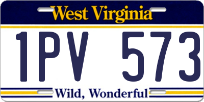 WV license plate 1PV573