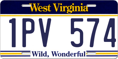 WV license plate 1PV574