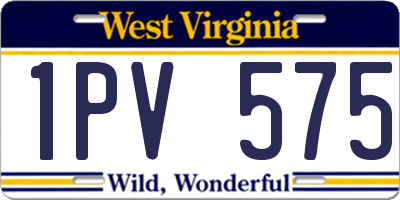 WV license plate 1PV575