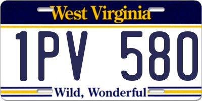WV license plate 1PV580