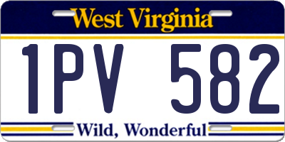 WV license plate 1PV582