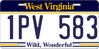 WV license plate 1PV583