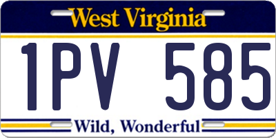 WV license plate 1PV585