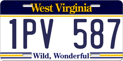 WV license plate 1PV587