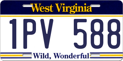 WV license plate 1PV588