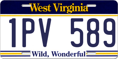WV license plate 1PV589